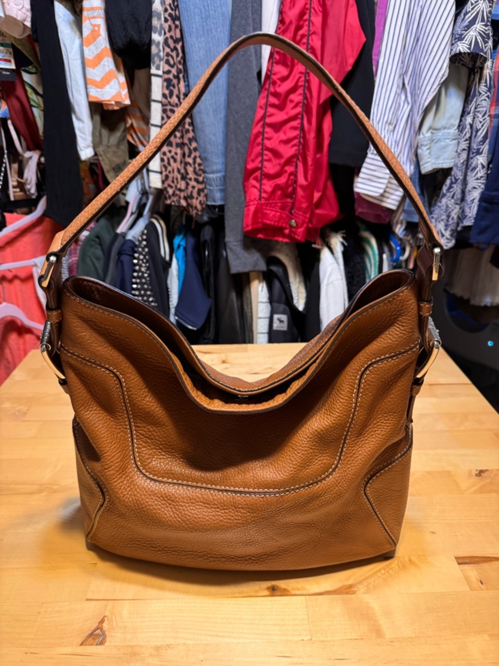 Brown Leather Strap Micheal Kors Slouched leather
